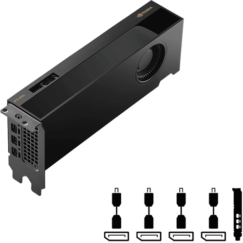 PNY NVIDIA Quadro RTX4000 Ada SFF 20GB DDR6 PCIE Graphics 4*mini DP