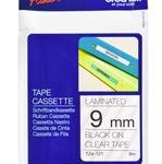 Brother TZe-121 9mm x 8m Black on Clear Tape