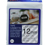 Brother TZe-131S 12mm x 4m Black on Clear Laminated Tape