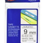 Brother TZe-221 9mm x 8m Black on White Tape