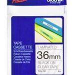 Brother TZe-161 36mm x 8m Black on Clear Tape