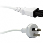 3 Pin Power (M) to C5 Clover (M) White 2m Power Cable