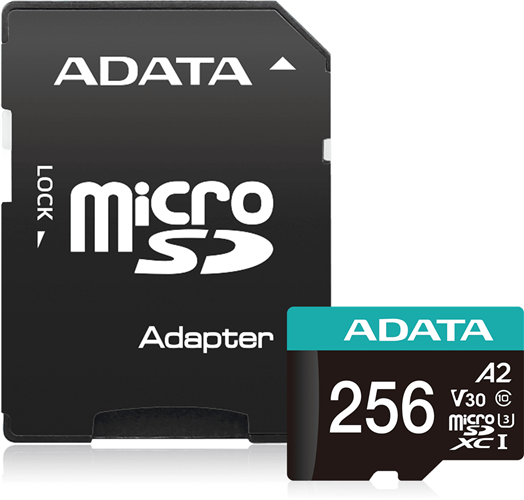 20630-4161937010202-1 ADATA Premier Pro microSDXC UHS-I U3 A2 V30 Card with Adapter 256GB - Image 1