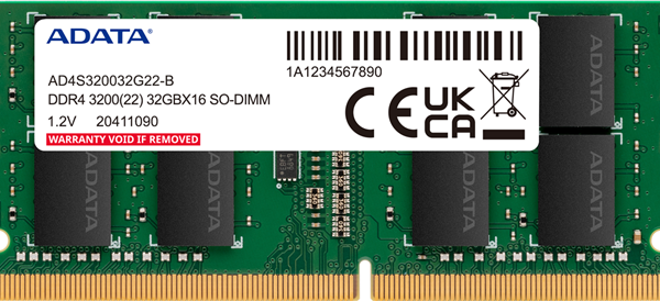ADATA 16GB DDR4-3200 2048x8 SODIMM Lifetime wty