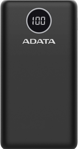 21938-5823432020202-1 ADATA P20000QCD 20000mAh Quick Charge Powerbank - Black - Image 1