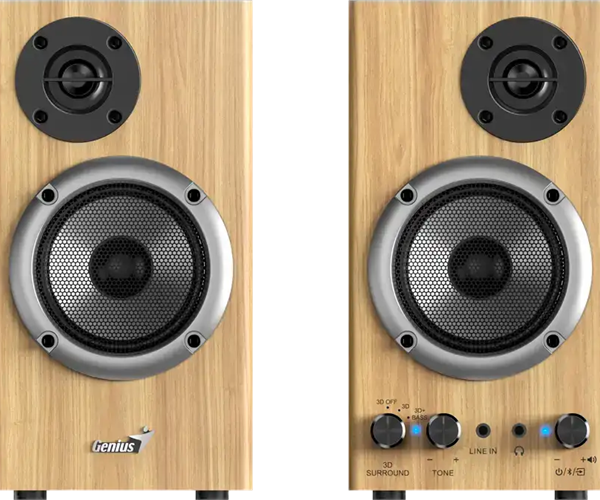 Genius SP-HF520BT Bluetooth 2-Way Wooden Speakers